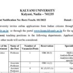 Kalyani University Associate Professor Hiring 2022 | Apply More Then 17 Post In 2022