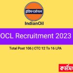 IOCL Junior Engineer Recruitment 2023 Refineries Division |Total Post 106 | CTC 12 To 16 LPA