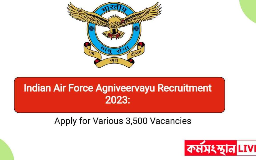 Indian Air Force Agniveervayu Recruitment 2023: Apply for Various 3,500 Vacancies