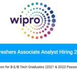 Wipro Freshers Associate Analyst Hiring 2023