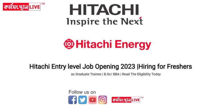 Hitachi Entry level Job Opening 2023