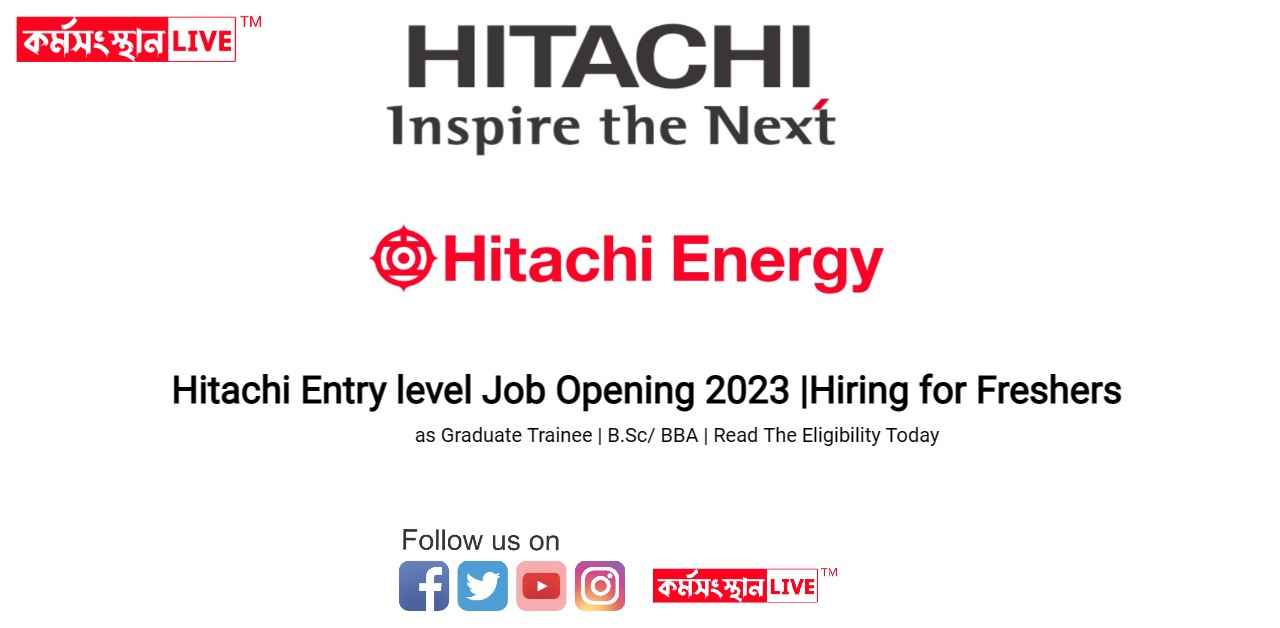 Hitachi Entry level Job Opening 2023